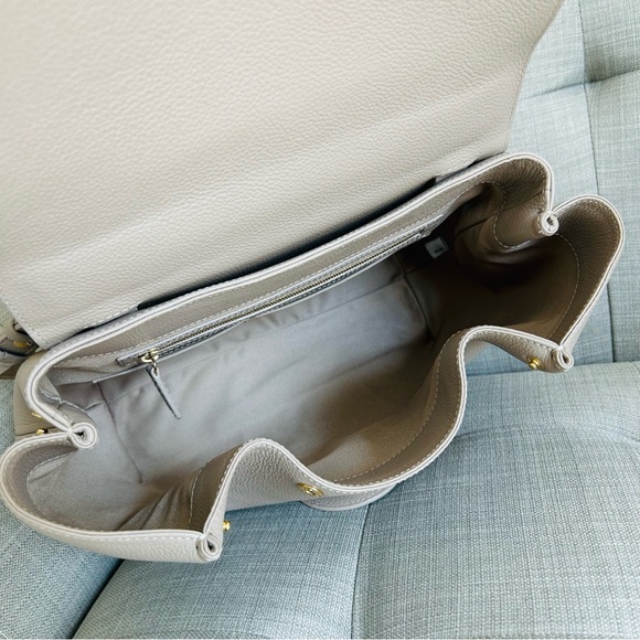 Polene Numero Un, Textured Grey Top Handle Crossbody Bag Leather Stylish… - Picture 12 of 12